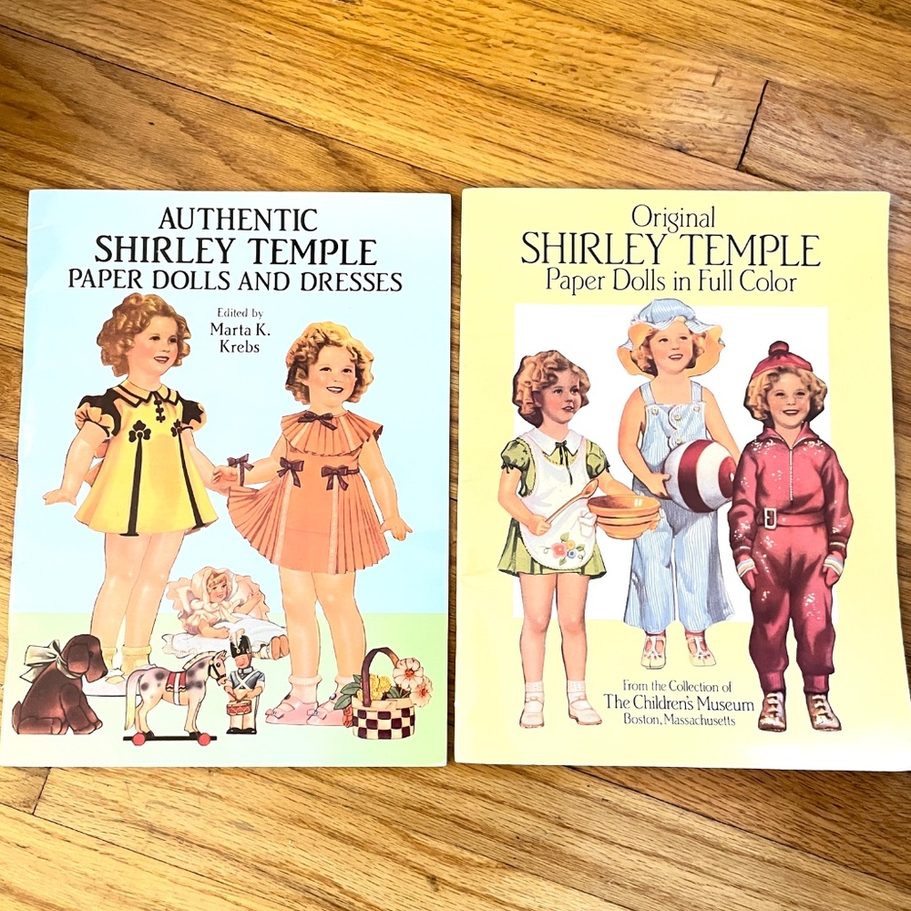 Vintage Shirley Temple Paper Dolls in Full Color -- Lot of 2